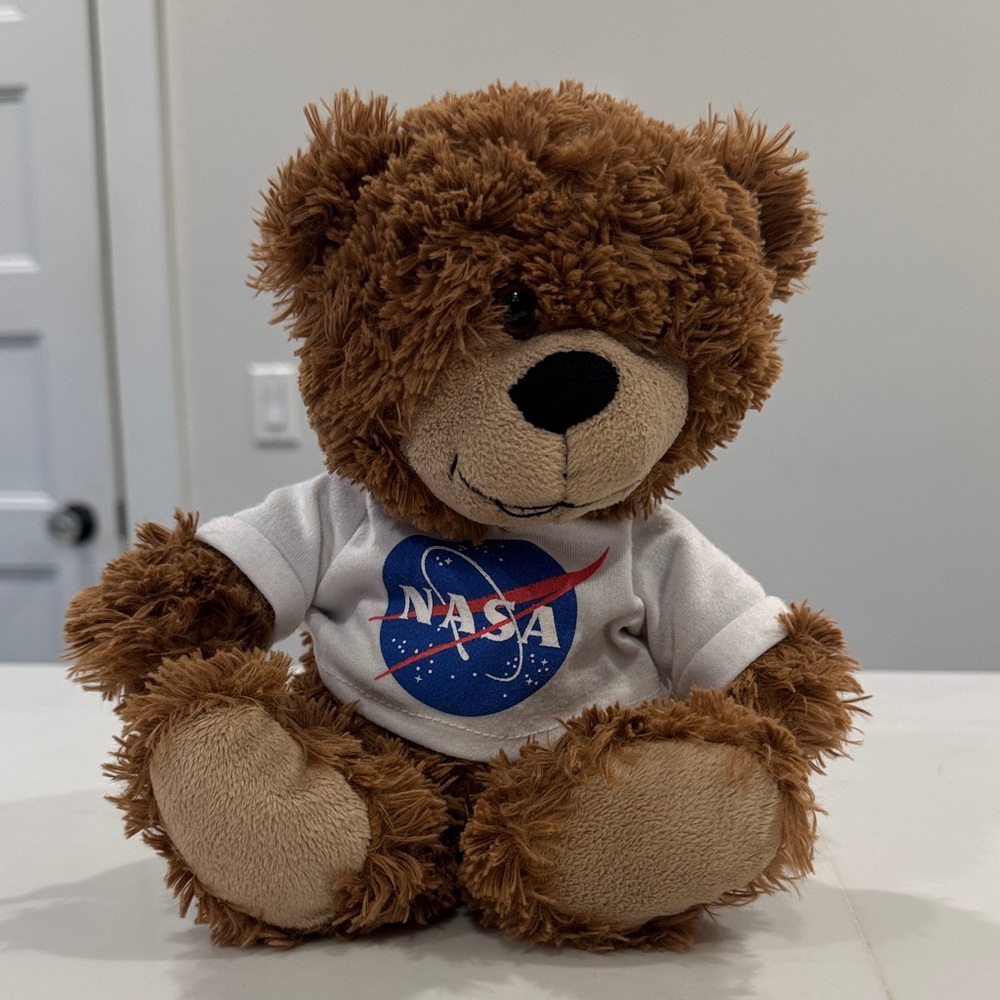 Brown Teddy Bear with NASA T-Shirt